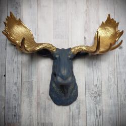 Faux Taxidermy Moose Head Wall Mount, Moose Head Wall Decor, Faux Animal Heads