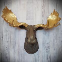 Faux Taxidermy Moose Head Wall Mount, Moose Head Wall Decor