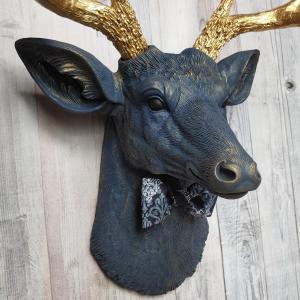 Faux Taxidermy Deer Head, Stag Head Wall Mount, Deer Head with Bow Tie