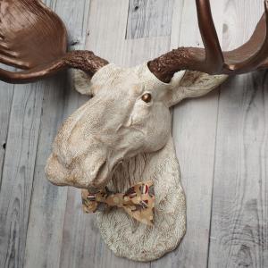 Faux Taxidermy Moose Head, Moose Head with Bow Tie