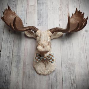 Faux Taxidermy Moose Head Wall Art, Faux Moose Head Wall Mount