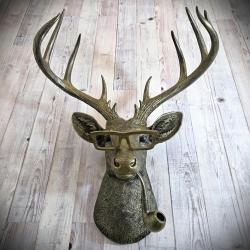 faux taxidermy deer head wall mount, frankie stag